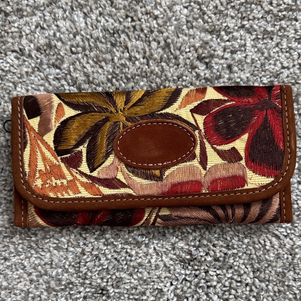 Floral Brown and Red Women's wallet/clutch